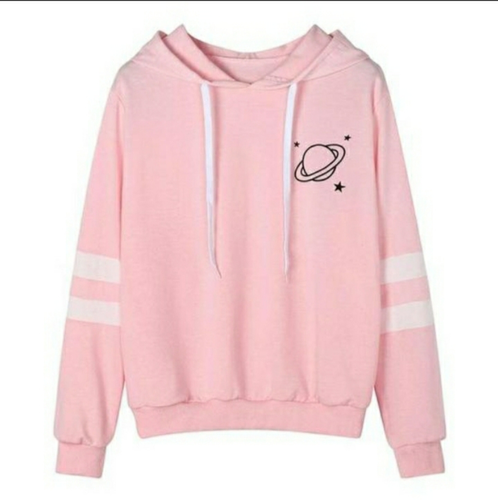 AESTHETIC PASTEL PINK PLANET HOODIE !!!
